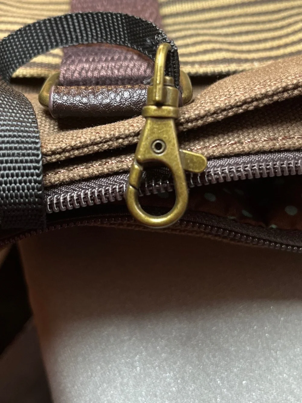 Chala Golden Retriever Striped Canvas Work Tote